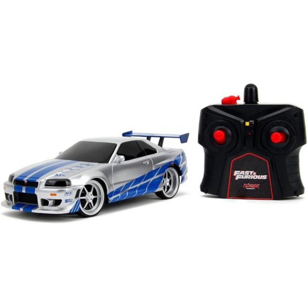 Fast & Furious 1:24 2002 Nissan GT-R R34 Remote Control Car RC with 2.4GHz, Toys
